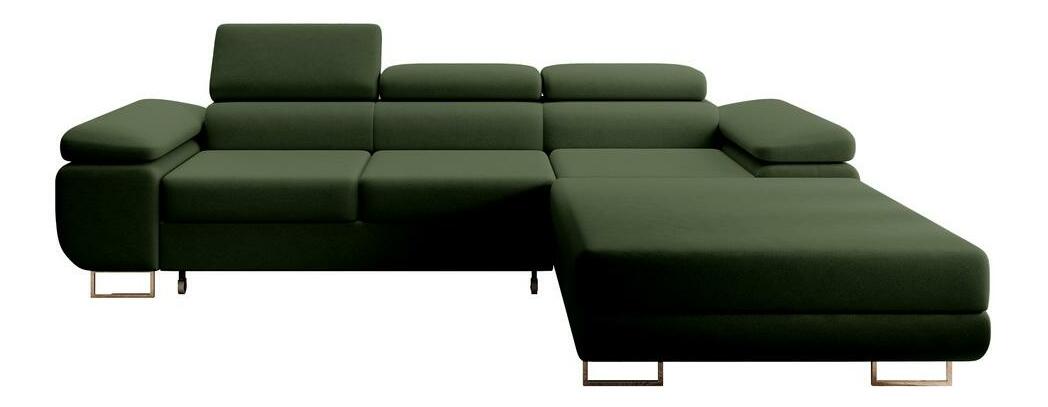 Kutna garnitura Grande (D) (zelena + krom)