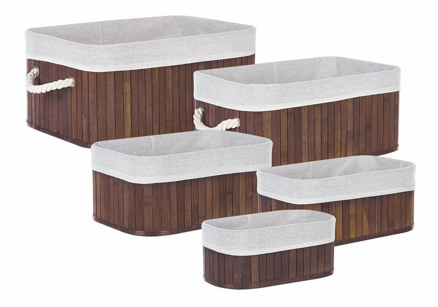 Set 5 buc coșuri Taygeta (maro) 