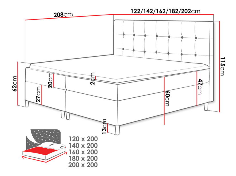 Bračni krevet 160cm Citar (bež)