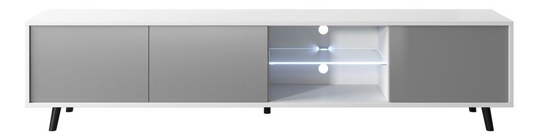 Masă TV Gal (cu iluminat) (alb + gri)