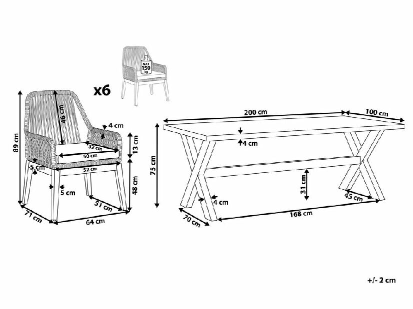 Set mobilier de grădină Olga (bej)