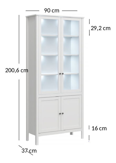 Vitrin Olna 2D2W (fehér)