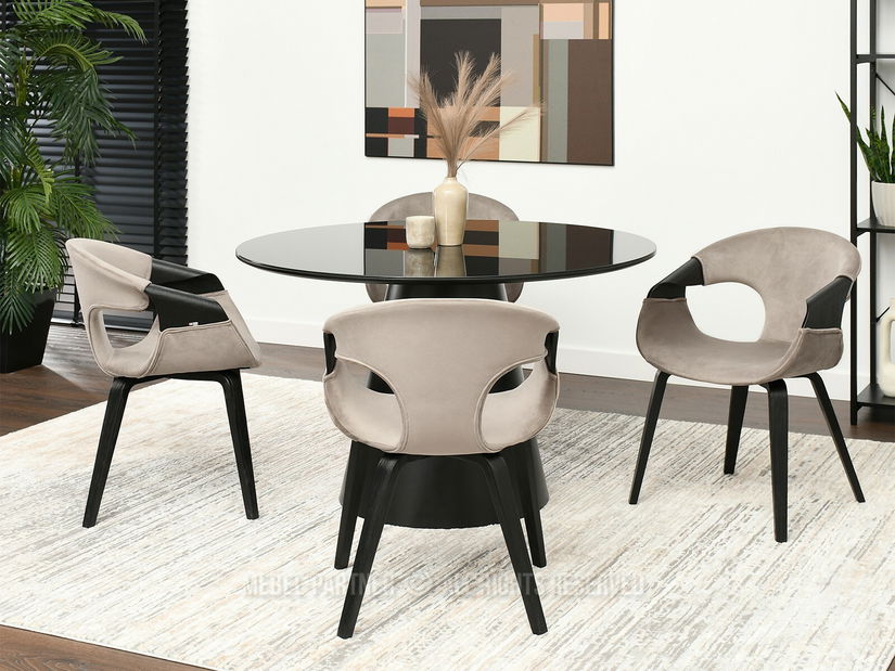 Stolička Kurt (béžová + čierna)