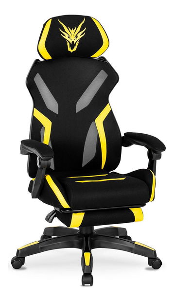 Herné kreslo Mananera (čierna + žltá) 