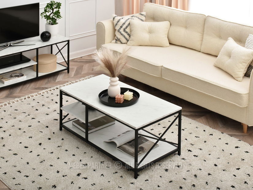 Măsuță de cafea Jukky Stol (alb + negru)