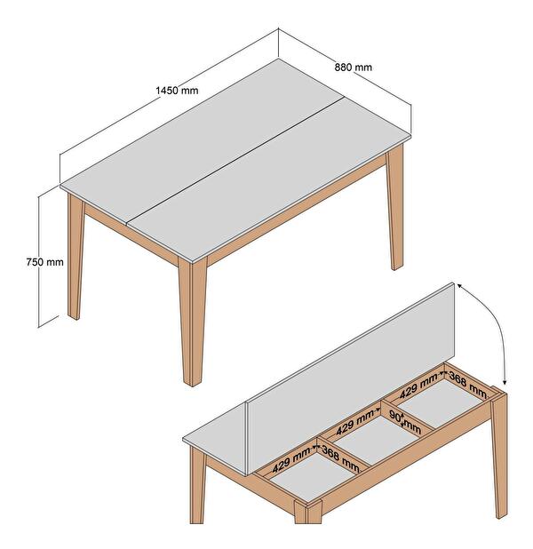 Blagovaonski stol (za 6 osoba) Milhouse (orah + krem)