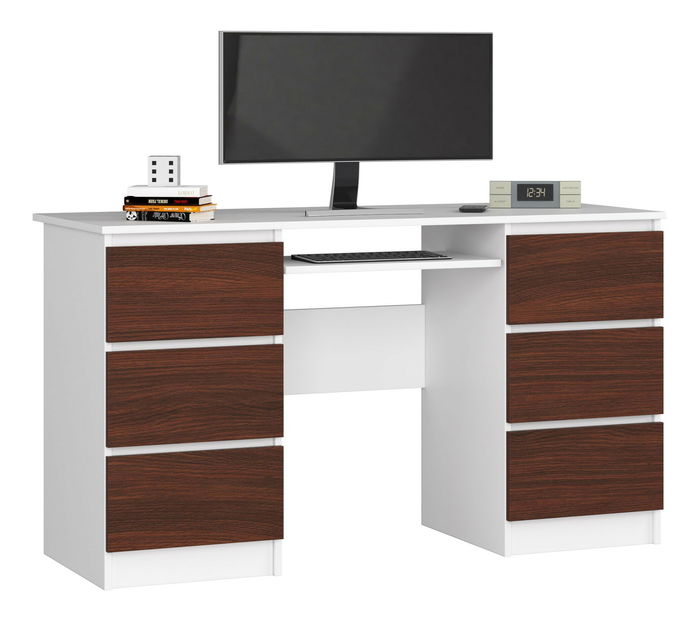 Masă PC Behati (Alb + wenge)