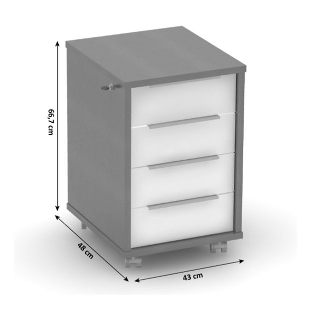 Skrinka na kolieskach Tempo Kondela Romania (grafit + biela)