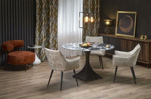 Blagovaonski stol Lucius (modrý mramor + crna) (za 8 i više osoba)