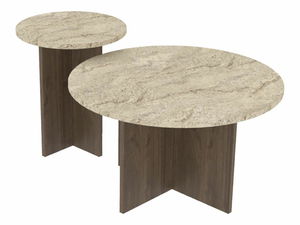 Set 2ks. konferenčných stolíkov Priva (travertín + orech)