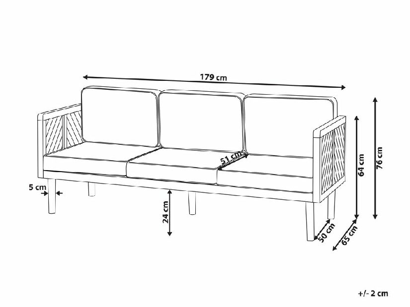 Vrtna sofa Blas (svijetlo drvo)