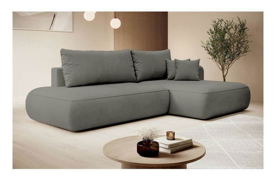 Rohová sedacia súprava Fergie (P) (sivá + čierna)