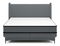 Kontinentális franciaágy 140 cm Dalmo 140 (ágyráccsal) (tárolóhellyel) (világos szürkés fekete + fekete)