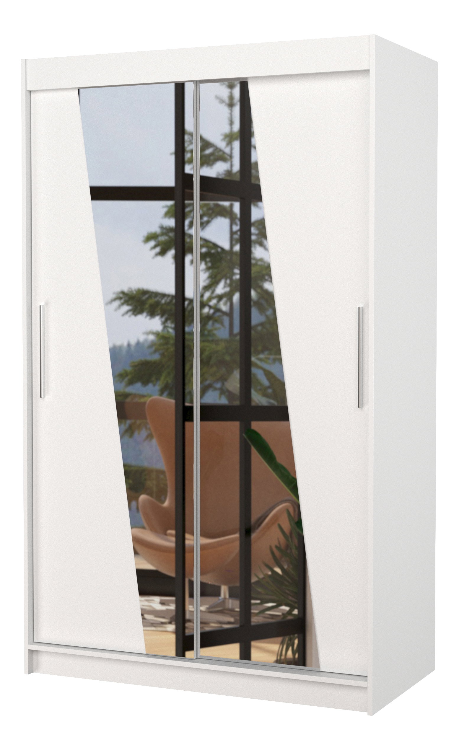 Šatníková skriňa Tolex (biela) (so zrkadlom)