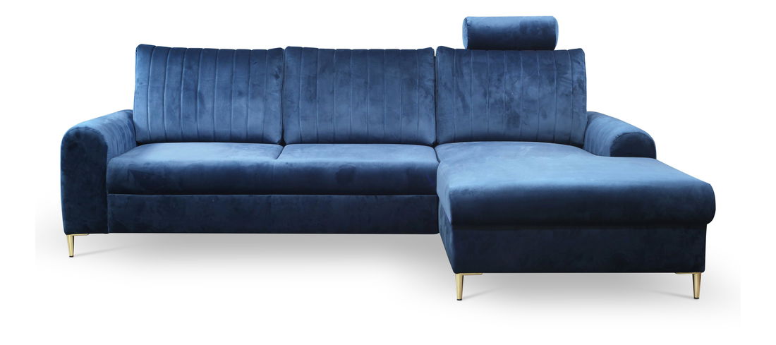 Rohová sedacia súprava Monique (tmavomodrá) (P)