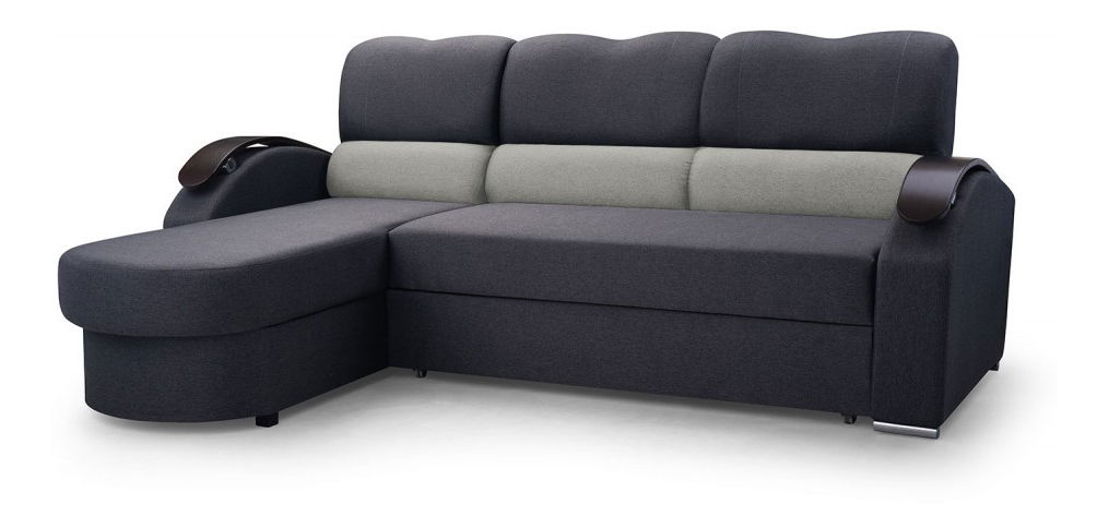 Rohová sedačka Meley (tmavosivá + svetlosivá) (L)