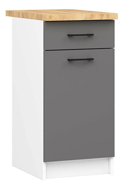 Alsó konyhaszekrény Organo S40 (fehér + grafit)