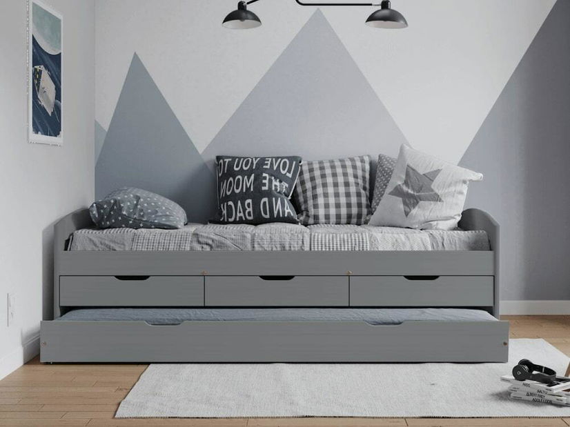 Krevet s pomoćnim ležajem Manuela (siva) 