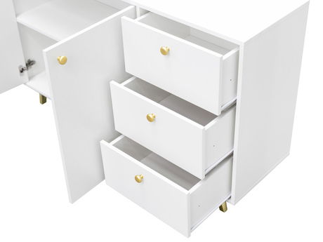 Komoda Astradon 2D3S (biela + zlatá) 