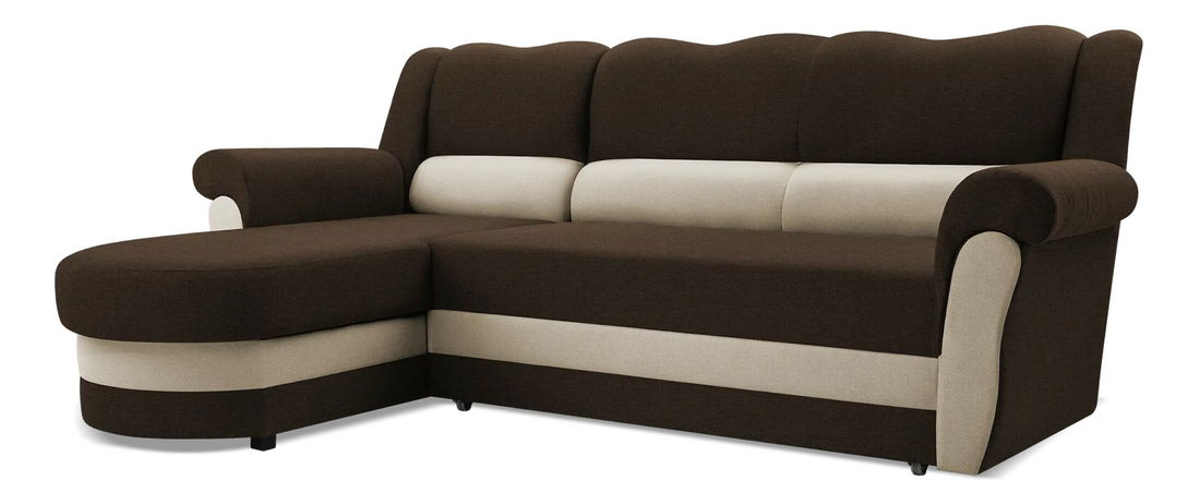 Sarokkanapé Burdur (sötétbarna + bézs) (B)