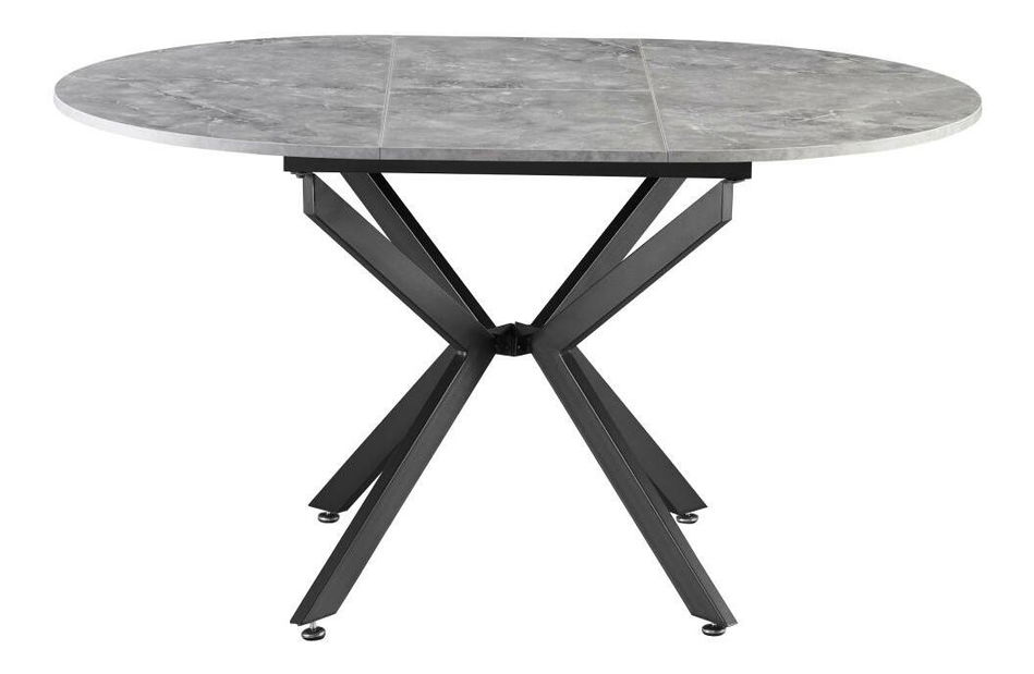 Masă de sufragerie extensibilă Amero (beton + negru) (pentru 4-6 persoane)