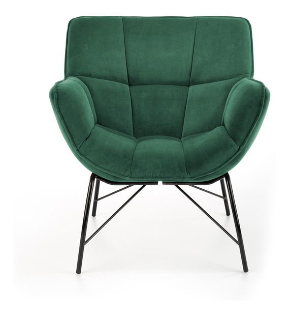 Fotel Betali (sötétzöld + fekete)