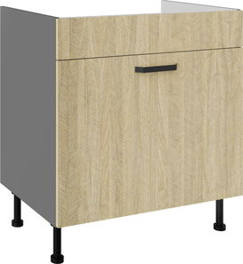 Alsó konyhaszekrény a mosogatóhoz   Scarmi 80 ZL 1S BB (korpus: antracit + front: herringbone scandi)