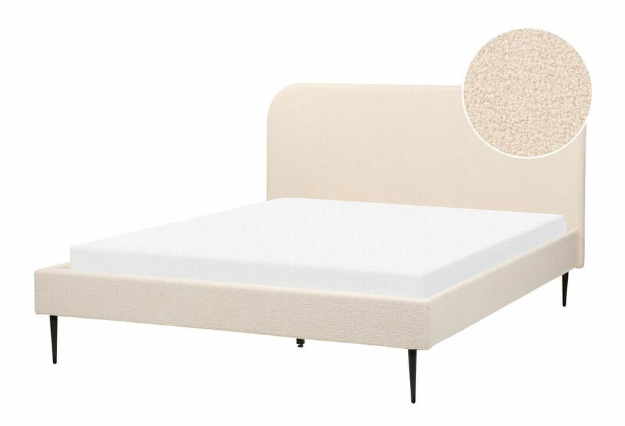 Manželská posteľ 160 cm Faris (béžové buklé) (s roštom)