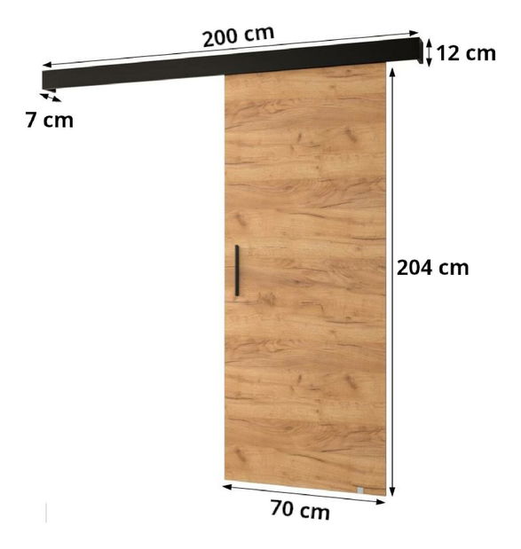 Klizna vrata 70 cm Slavdro 4 (crna mat)