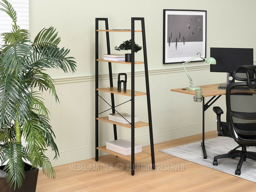 Regál Jeans (dub + čierna)