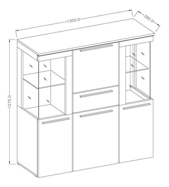 Vitrin Indiko Typ 46 (schiefer) (világítással)