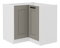Rohová dolná kuchynská skrinka Lucid 89 x 89 DN 1F BB (claygrey + biela)
