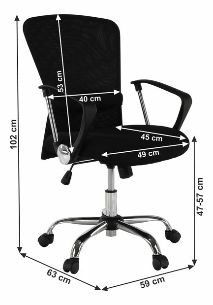 Kancelárska stolička Wara (čierna)