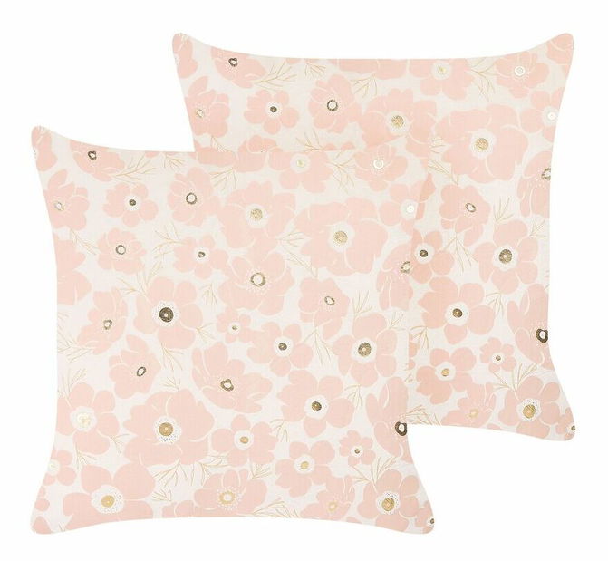 Set 2 buc perne decorative 45 x 45 cm Trite (roz)