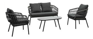 Set mobilier de grădină Artefactos (antracit + gri închis) (pentru 4 persoane)