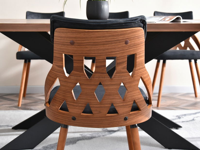 Scaun Crab (nuc închis + stejar)