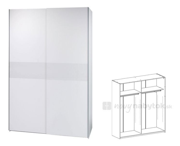 Šatníková skriňa Victor 1 biela