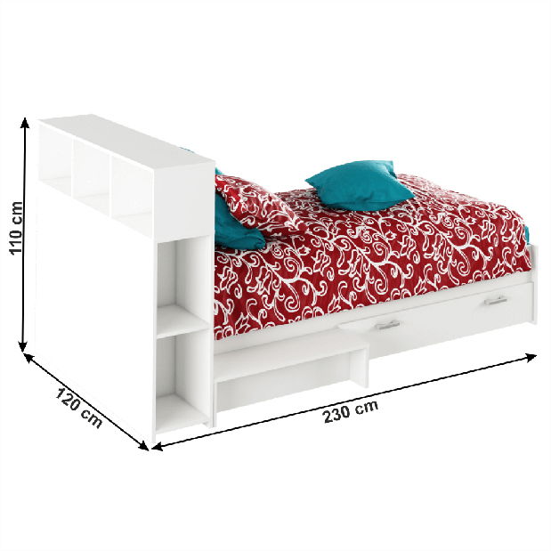 Jednolôžková posteľ 90 cm Adrana (biela)