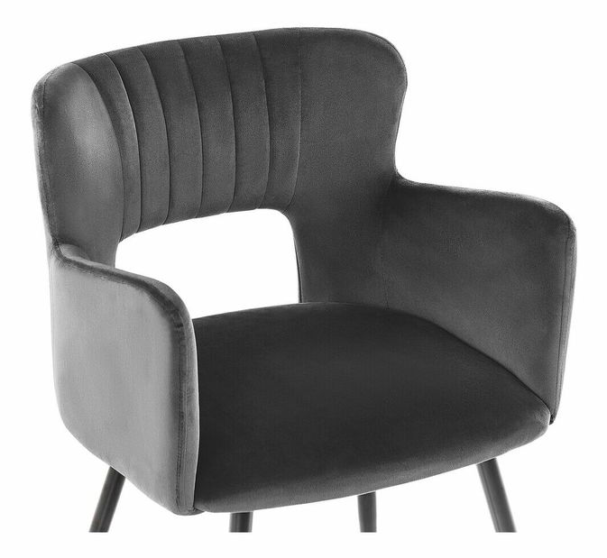 Set 2 buc scaune sufragerie Shelba (gri închis) 