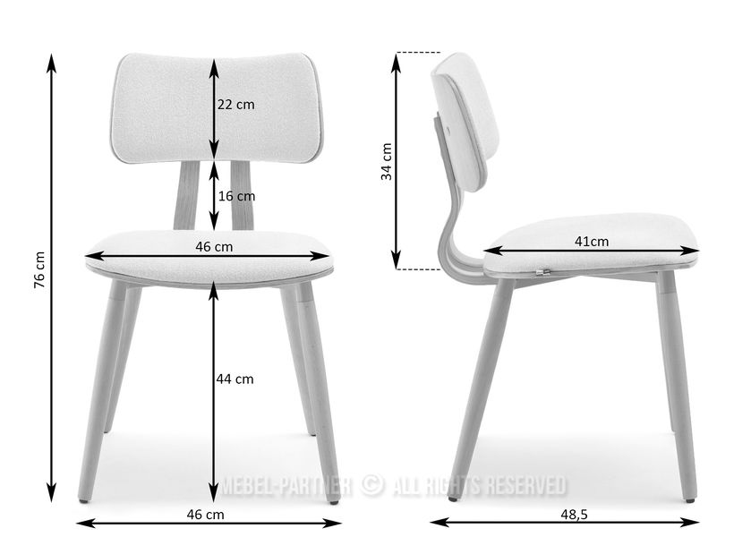 Stolička Woodyman (krémová + dub)