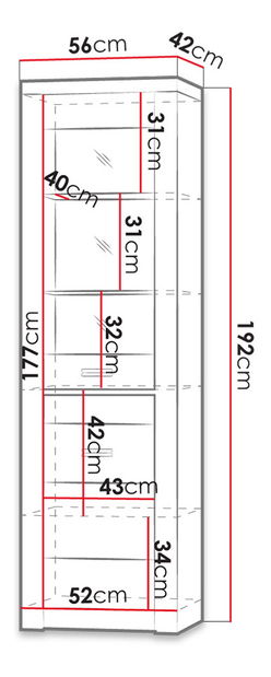 Vitrína N4-L Nadenas (Jaseň svetlý)