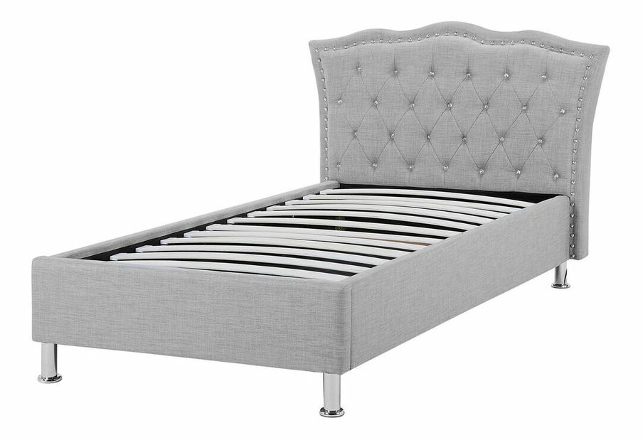 Pat pentru copii 90 cm MATH (cu spațiu de depozitare) (cu somieră) (gri)