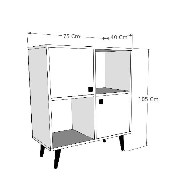 Dulap Ballec (Stejar + Alb)