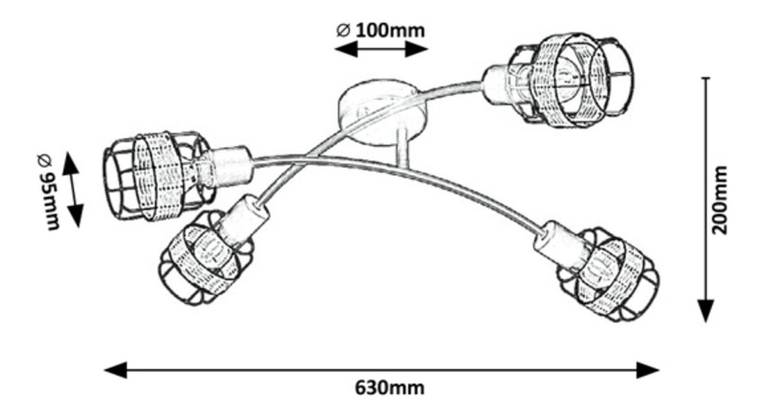 Corp iluminat spotlight Hopei 5282 (natural + negru)