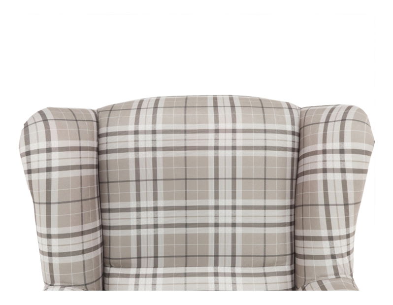 Fotelja s tabureom Aevo (smeđi karo)