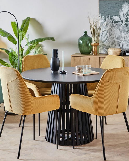 Set 2 buc. scaune de sufragerie LARNO (galben)