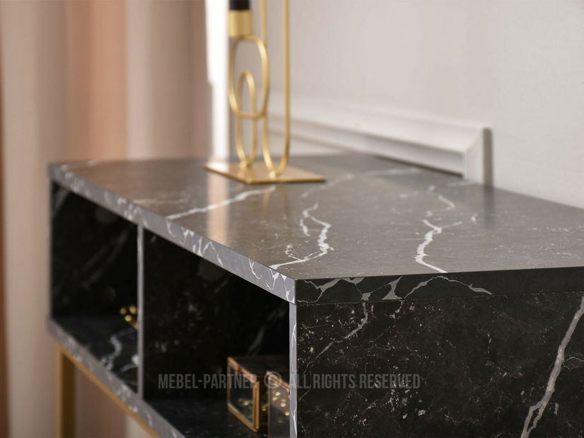 Konzolový stolík Frey (čierna + zlatá)