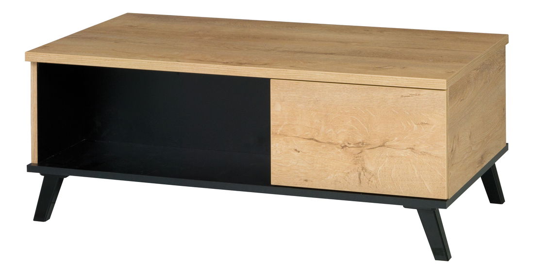 Stolić za kavu Juha 8 (hrast lefkas + crna)