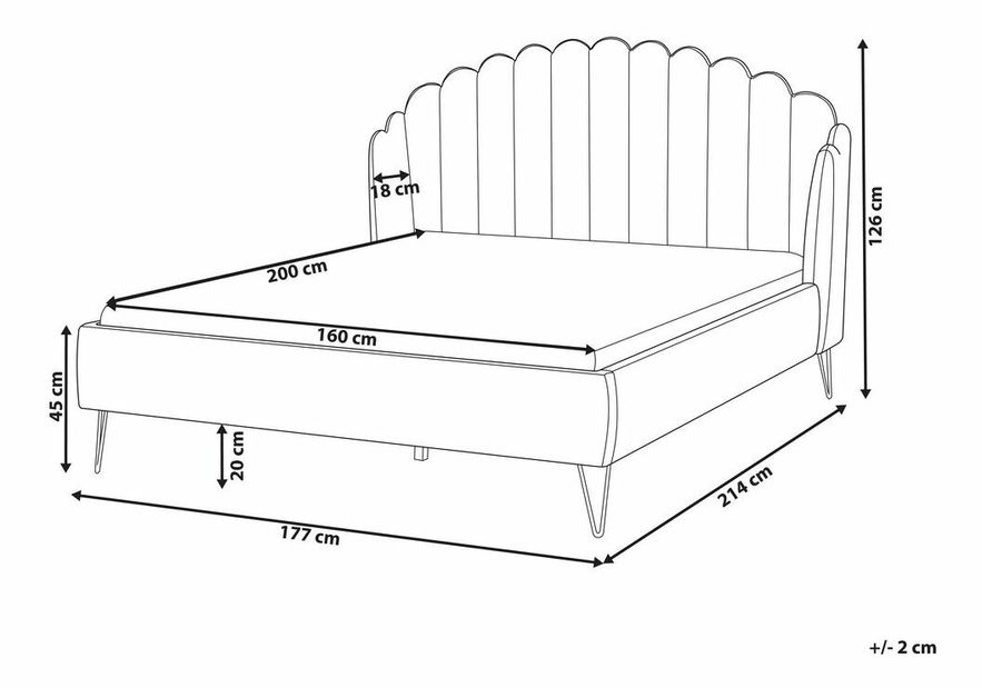 Bračni krevet 160 cm Alise (bež) (s podnicom)