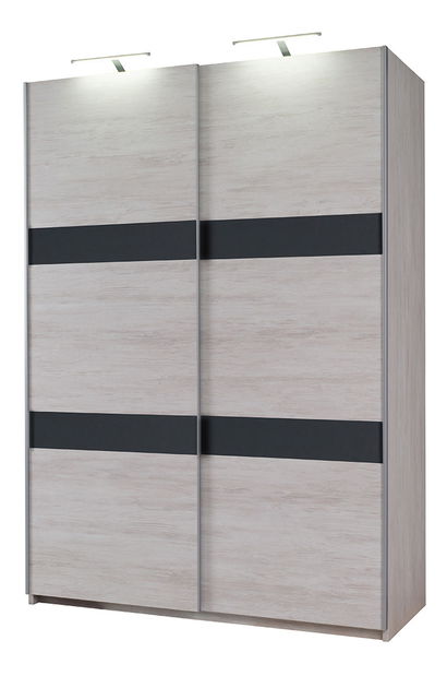 Dulap de haine Desayuno DSZ150 (Stejar alb + grafit lucios)